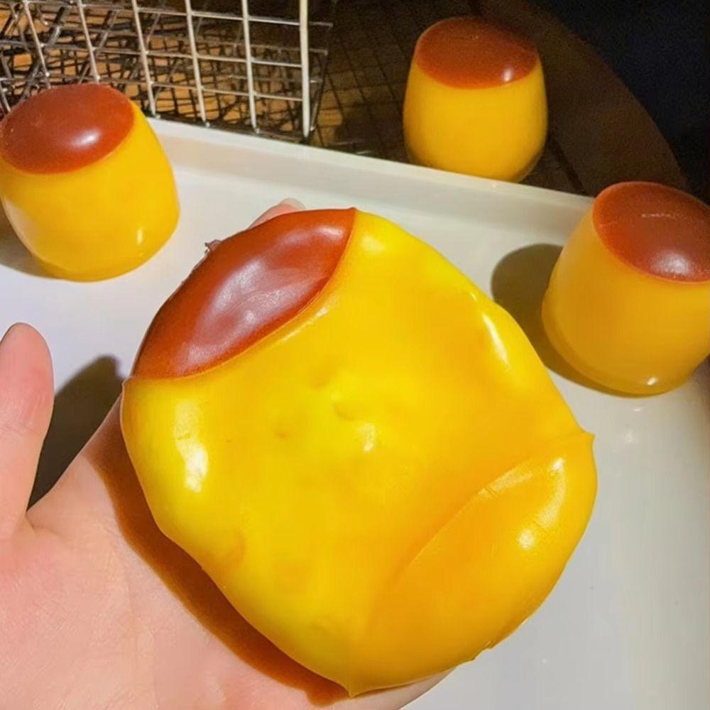 Caramel Squeezing Ball Fun Release Pudding Squishy Toy Fidget Pudding Handmade Ball Kids Adults