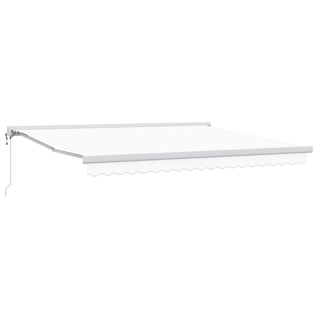 Retractable Awning White 400 x 300 cm Fabric and Metal