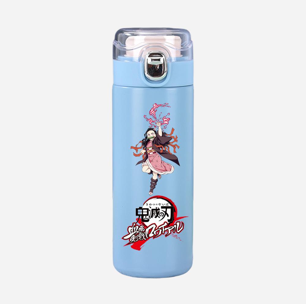 Cană Termos Imprimată Anime Demon Slayer Sticlă de Apă Portabilă din Oțel Inoxidabil Etanșă Camping Cană de Apă 400 ml Cadou