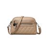 Textured rhombus embroidery thread simple soft leather medium mother small square bag new fashionable versatile shoulder messenger bag