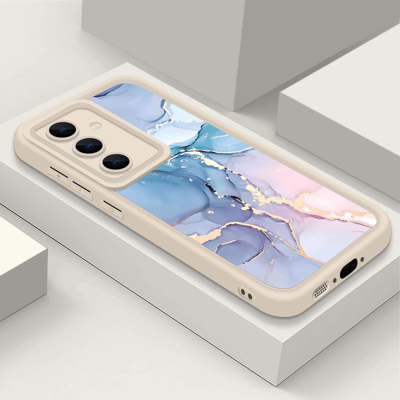 Color Marble Texture Print Case For Samsung S24 FE S23 S22 Ultra A16 A55 A15 A35 A54 A34 A25 A14 Soft Matte TPU Shockproof Lens Protection Phone Cover