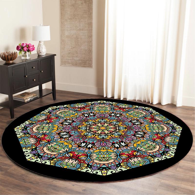 

Винтажный ковер в европейском стиле, круглый, этнический стиль, коврик для пола под подвесное кресло, коврик для пола под журнальный столик в гостиной 60cmx60cm