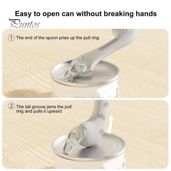 Cat Wet Food Spoon Pet Canned Food Spatula Scoop Pet Food Can Cover Remover Manual Can Opener Jar Lid Scraper for Dog Food Cans