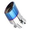 Chrome Blue Stainless Steel Universal Car Curved Exhaust Pipe Rear Muffler Tip Tail Throat