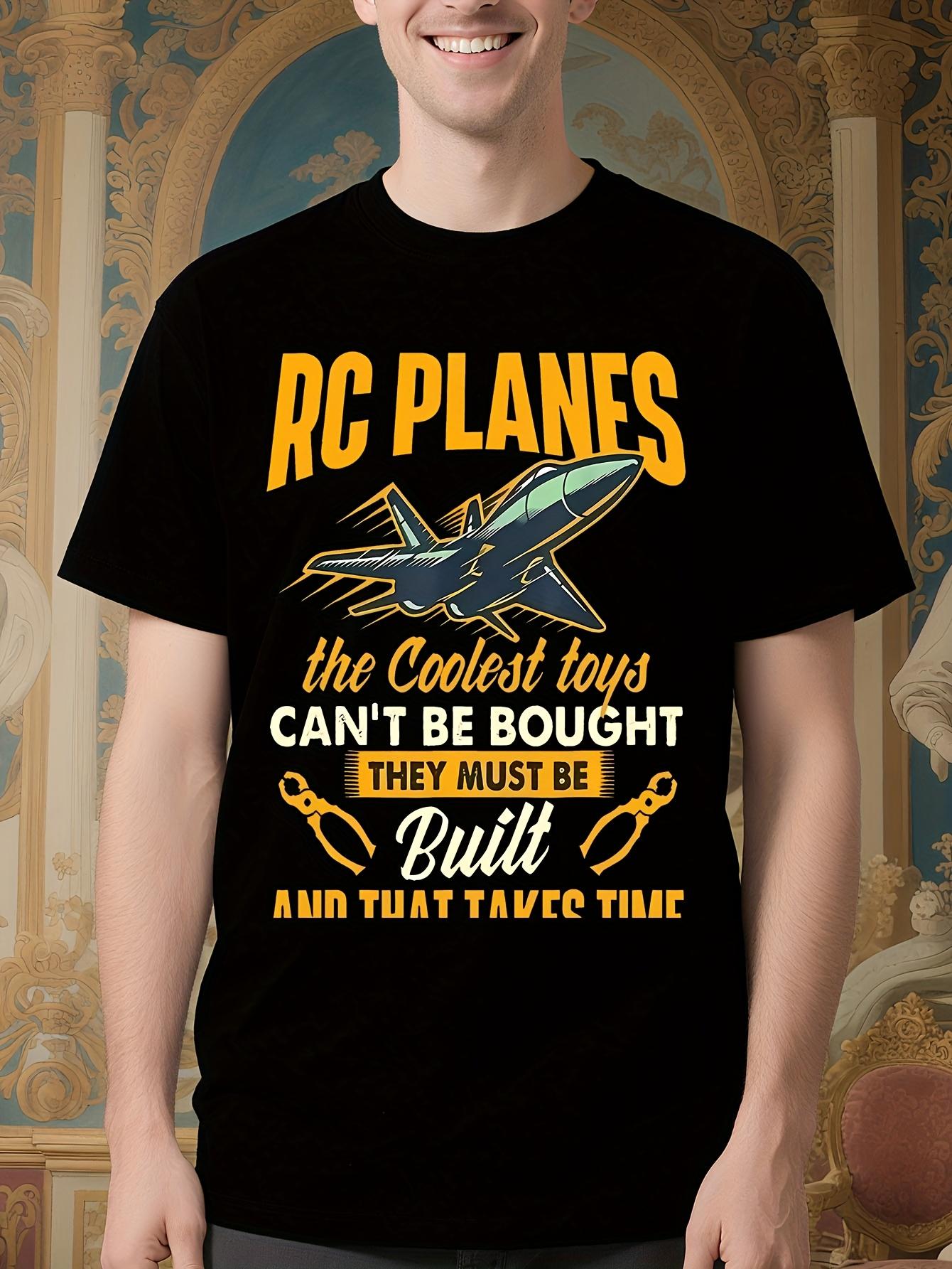 RC Plane Pilot Graphic Tshirt - Black with Bold Can t Be ... XXXXL