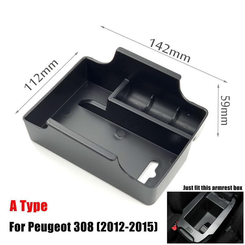 Automobile Armrest Storage Box For Peugeot 308 408 2008 3008 4008 5008 Center Console Container Storage Organizer Car Accessorie