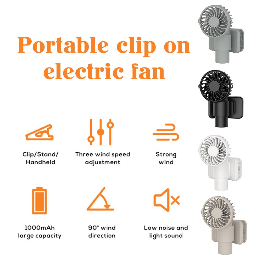 Mini Clip Fan,Portable Fan Hanging Neck USB Rechargeable Fan 3-Speed Small Outdoor Work Camping Waist Fan for Sports Hiking