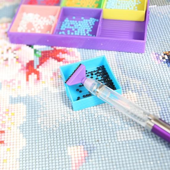 1 Set Drill Pen LED Light Rhinestone Painting Pen Set DIY Ergonomic Dotting Pen with Replacement Tips for Home