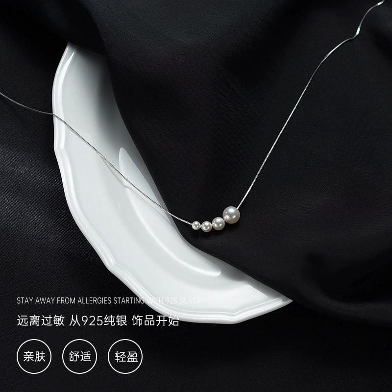 FY-BX0025 Light Luxury Niche Gradient Clavicle Necklace for Women S925 Silver Adjustable Pull Box Chain