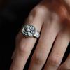 Ventfille   Silve Geometry Grass Ring For Women Girl Retro Ethnic Trend Wide Desigjewelry Gift Dropshipping