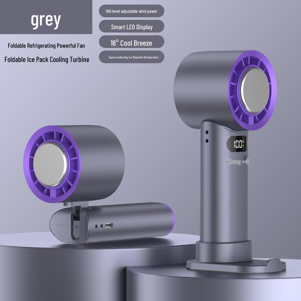 T89 Portable USB Handheld Fan: Foldable, High-Speed, Refrigeration Technology with Ice Compress