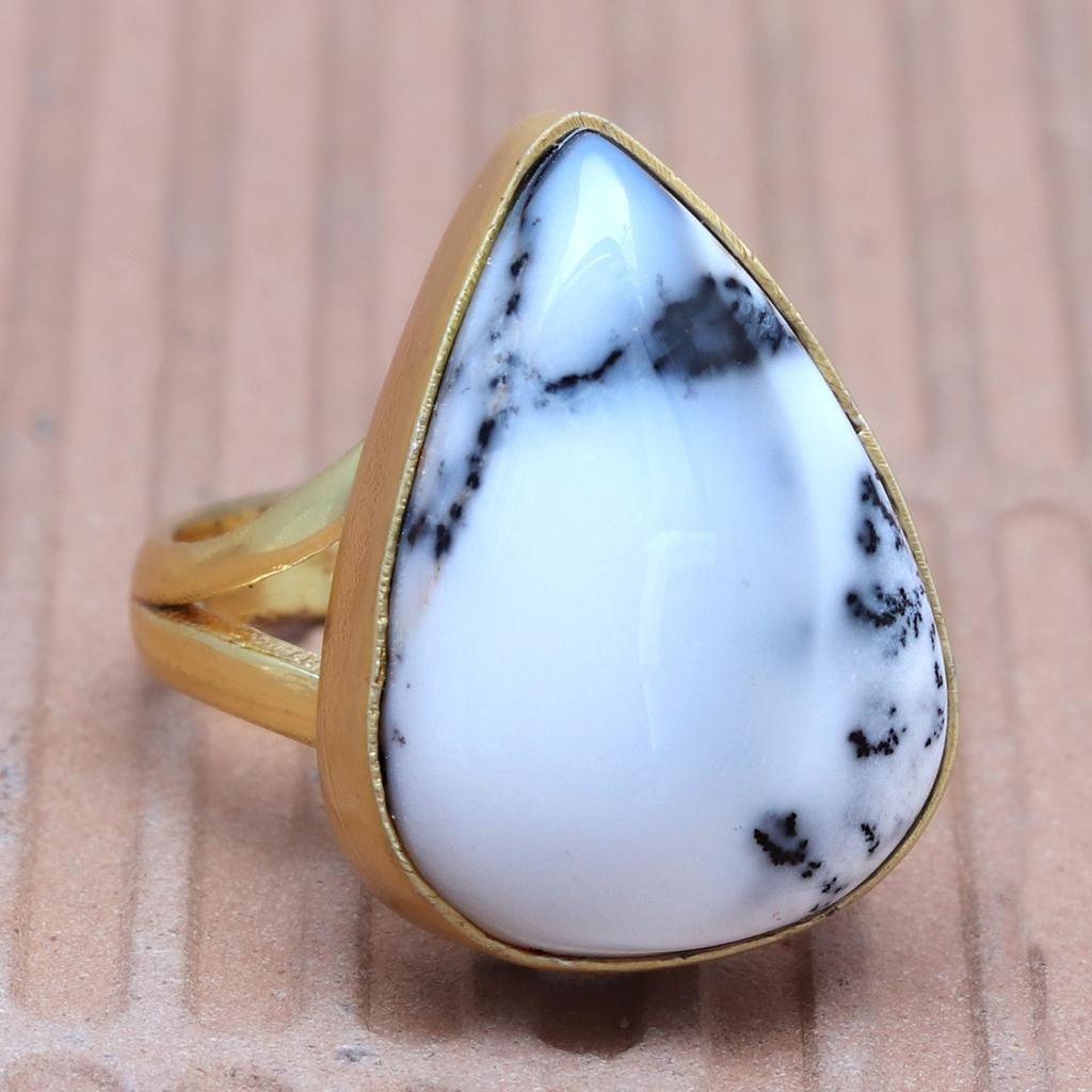 Dendritic Opal Gemstone Handmade Silver Jewelry  "6"