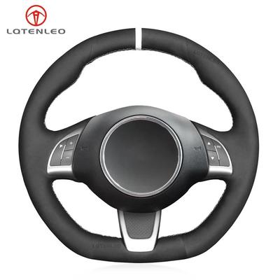 Black Suede No-slip Car Steering Wheel Cover For Abarth 500 500C 595 595C Fiat 500 500C GQ/S/S Linea 2009-2016