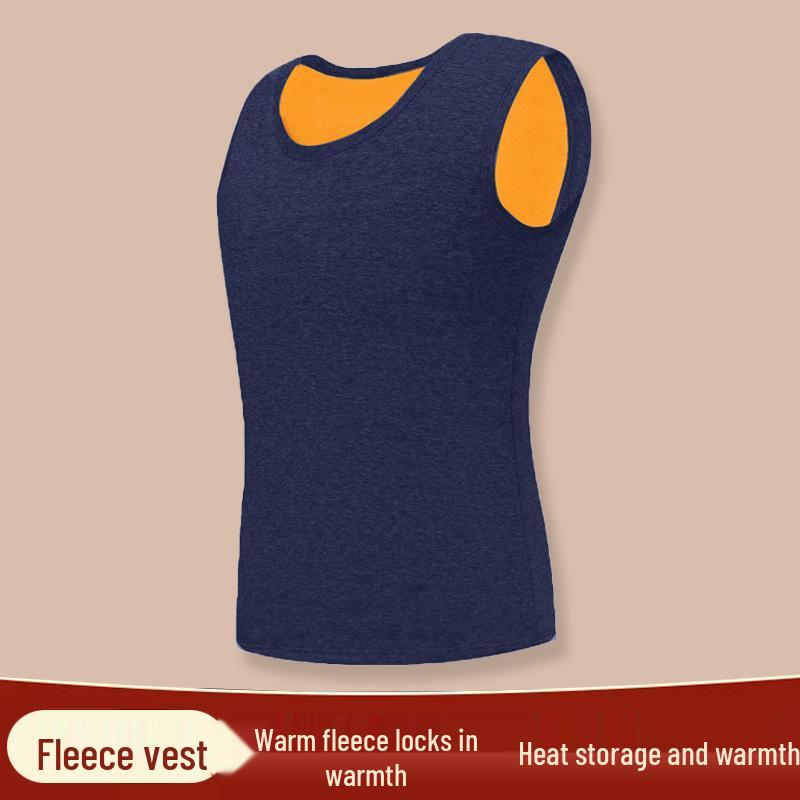 Men's Fleece-Lined Slim Fit Sleeveless Warm Vest Tank Top