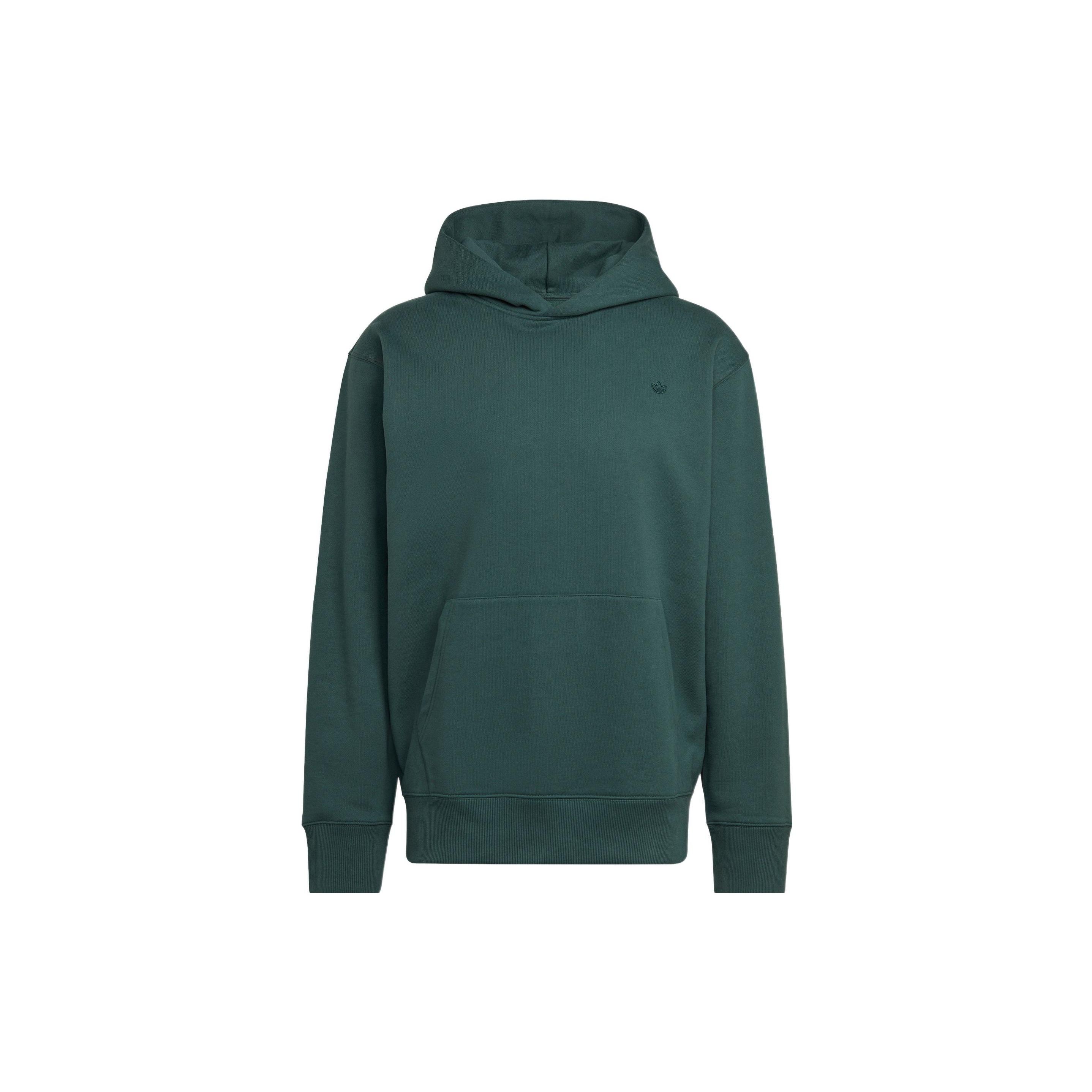 

Adidas Originals трилистник с вышивкой логотипа, однотонная толстовка с капюшоном, пуловер с длинными рукавами, мужские топы, темно-зеленый HK0304 XS