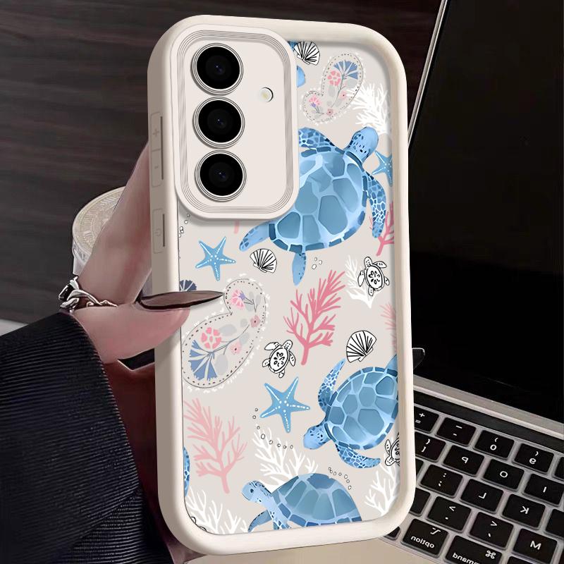 Cute Turtle Soft Case For Samsung Galaxy S25 Edge S24 S25 S23 S22 Ultra S24 FE A56 A55 A54 A36 A15 A25 A16 A26 5G Phone Cover