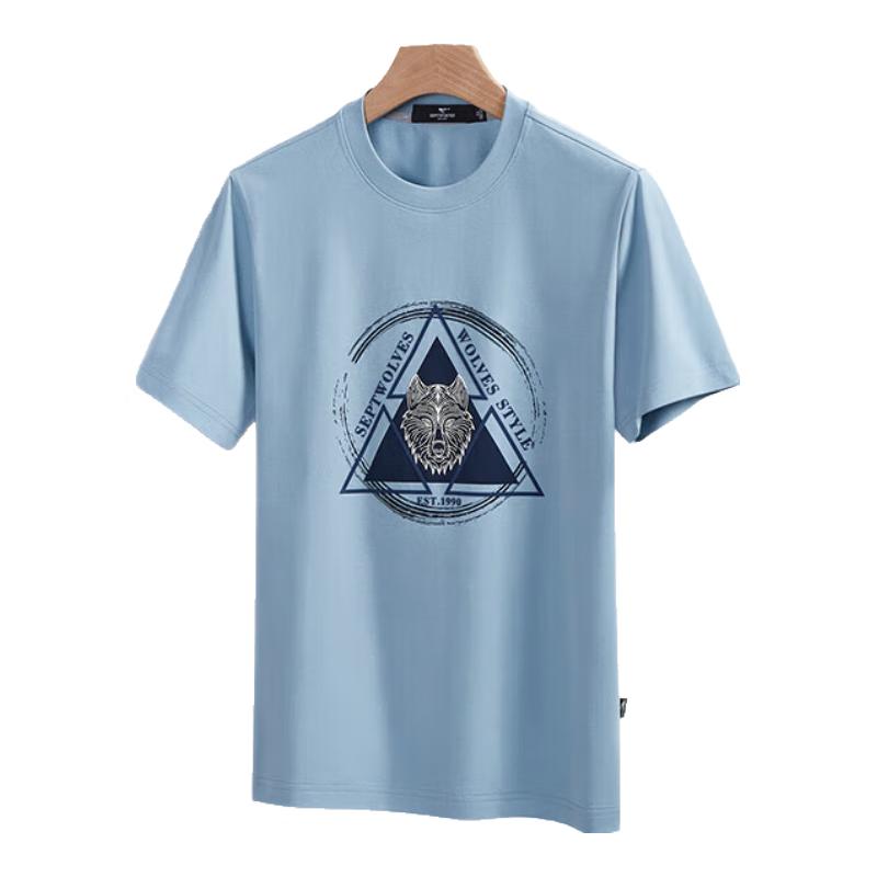 Septwolves Men s Summer Printed Round Neck Short Sleeve T-Shirt 190/104A