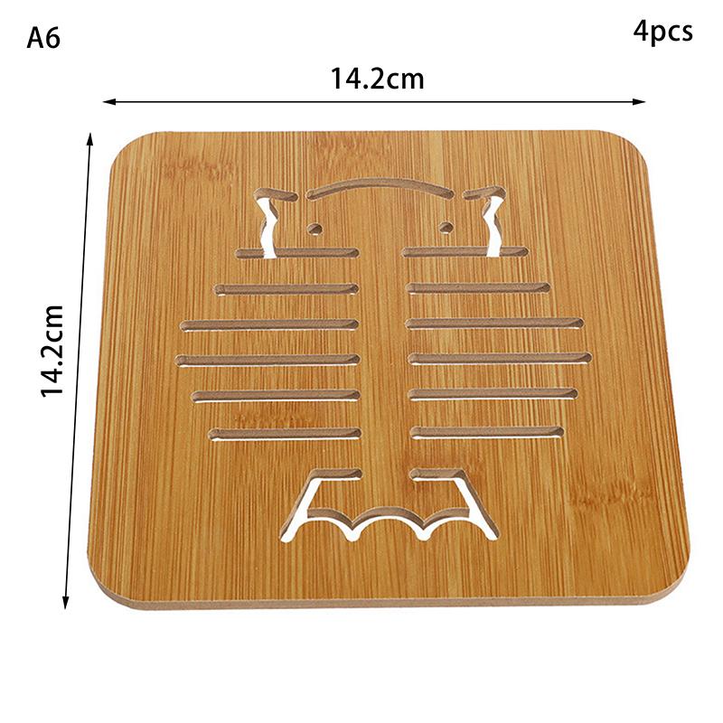 

Полая деревянная подставка под стакан для кухонной посуды изоляционные коврики утолщенные противоскользящие противоожоговые коврики для сковороды, миски, тарелки as picture