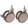 Medical Instrument Casters Whith Double Wheels Super Sound-Off Soft TPR Wheel Tread with Bearings for Hospital Trolley 2Pcs(Brake X2,4 Inch)