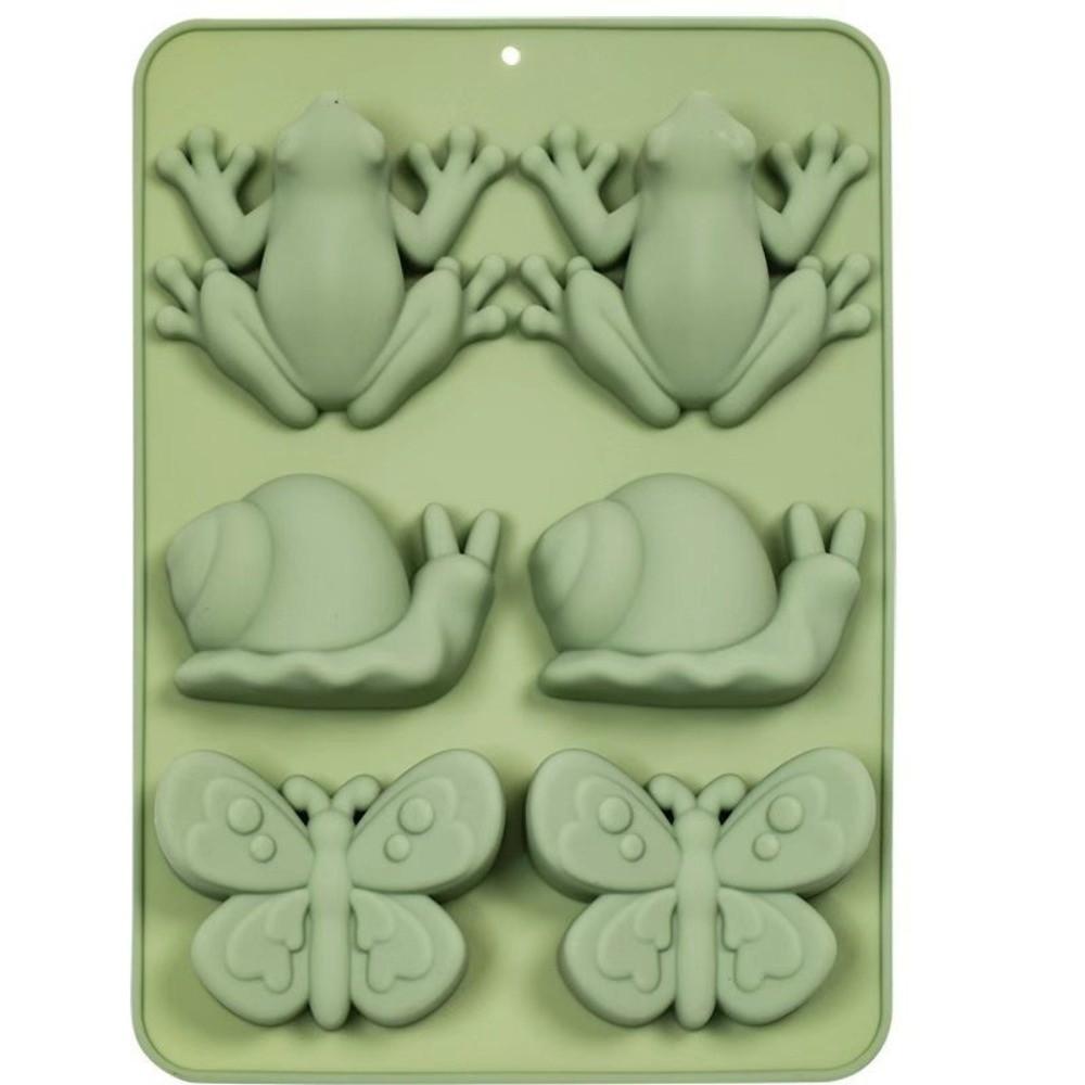 No-Stick Silicone Molds 6 Cavities Dinosaur Molds Durable Baking Molds Baking Dessert Frog