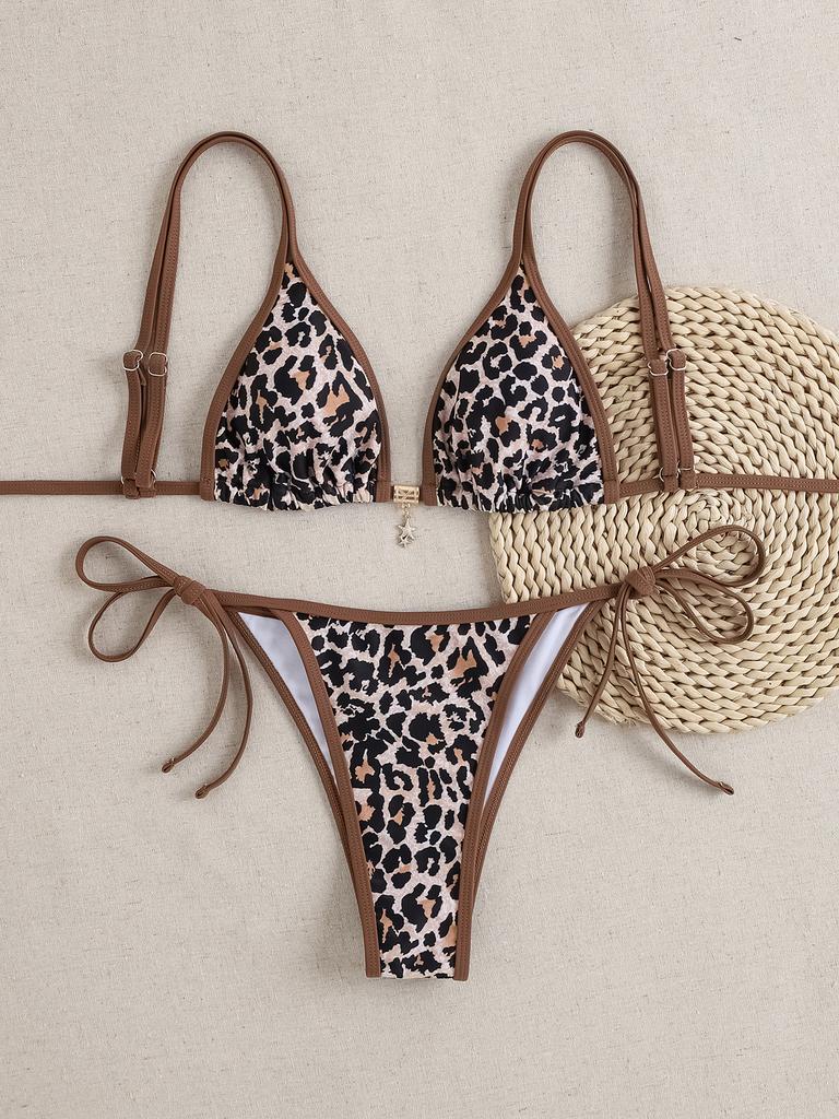 Neues Dreieck-Bikini-Set 2025 - Badeanzug mit Blumenprint, Push-Up & Brasilianischer Slip