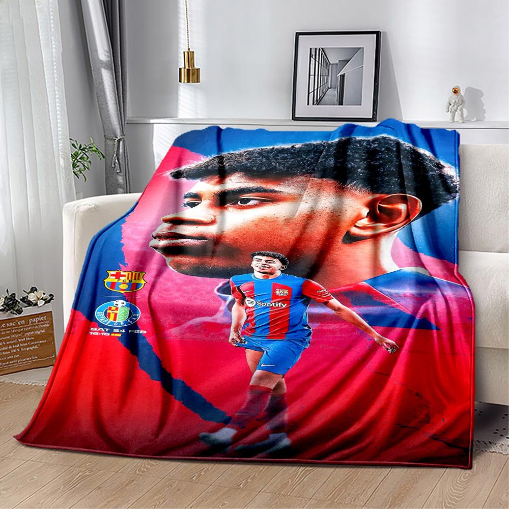 Lamine Yamal's Barcelona Player Celebration Blanket Warmthful Decor Great for Office Bed Sofa Four Seasons Universal Digital Print Gifts For Family Or