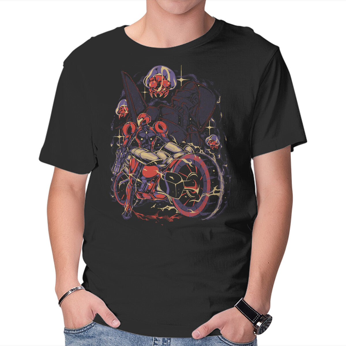 Unisex Crew Neck T-Shirt Under New Stars Graphic Short Sleeve Casual Tee XXXL