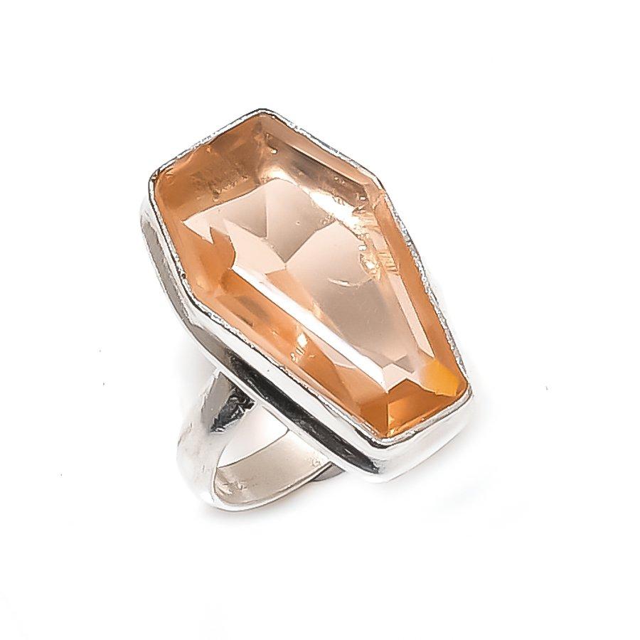 

Morganite Gemstone Handmade 925 Sterling Silver Jewelry Ring Size 9 R4d20