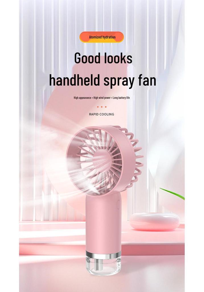 USB Rechargeable Handheld Mini Spray Fan for Dorms and Desktops