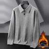 Fat Brother 2025 Plus Size Men's Polo Collar Fleece Knitwear - Thick Winter Woolen Layer