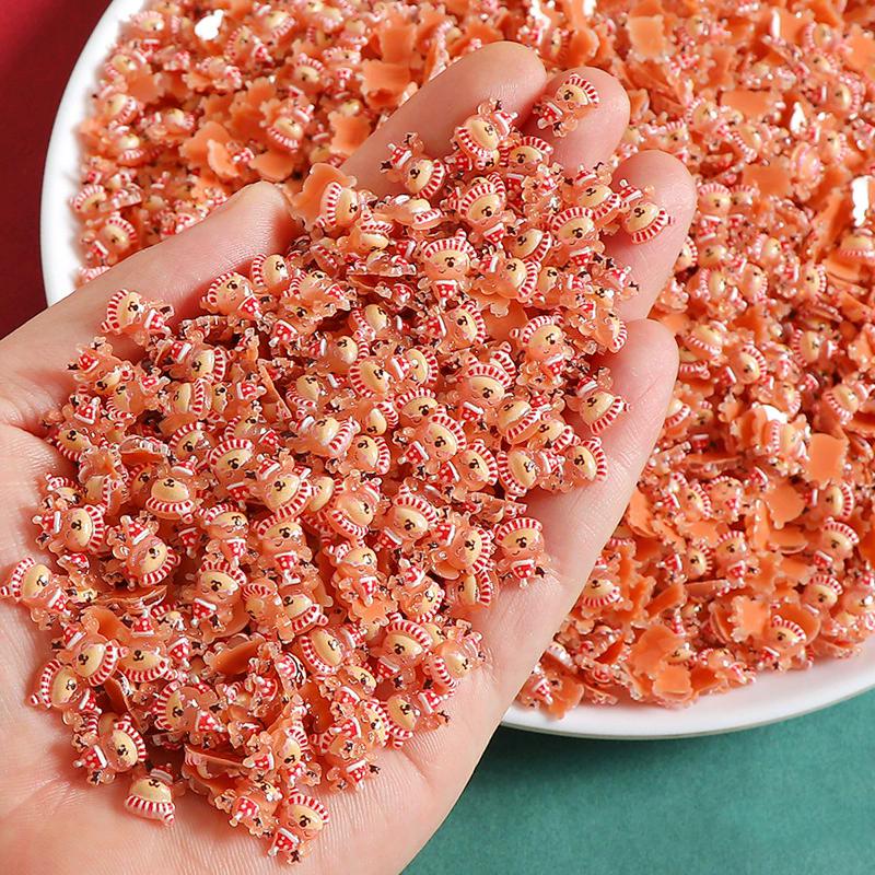 WTEMPO Mini Cute Christmas Resin Accessories Christmas Patterns DIY Crafts Hair Accessories Nail Art Scrapbooking Phone Case Making Accessories,