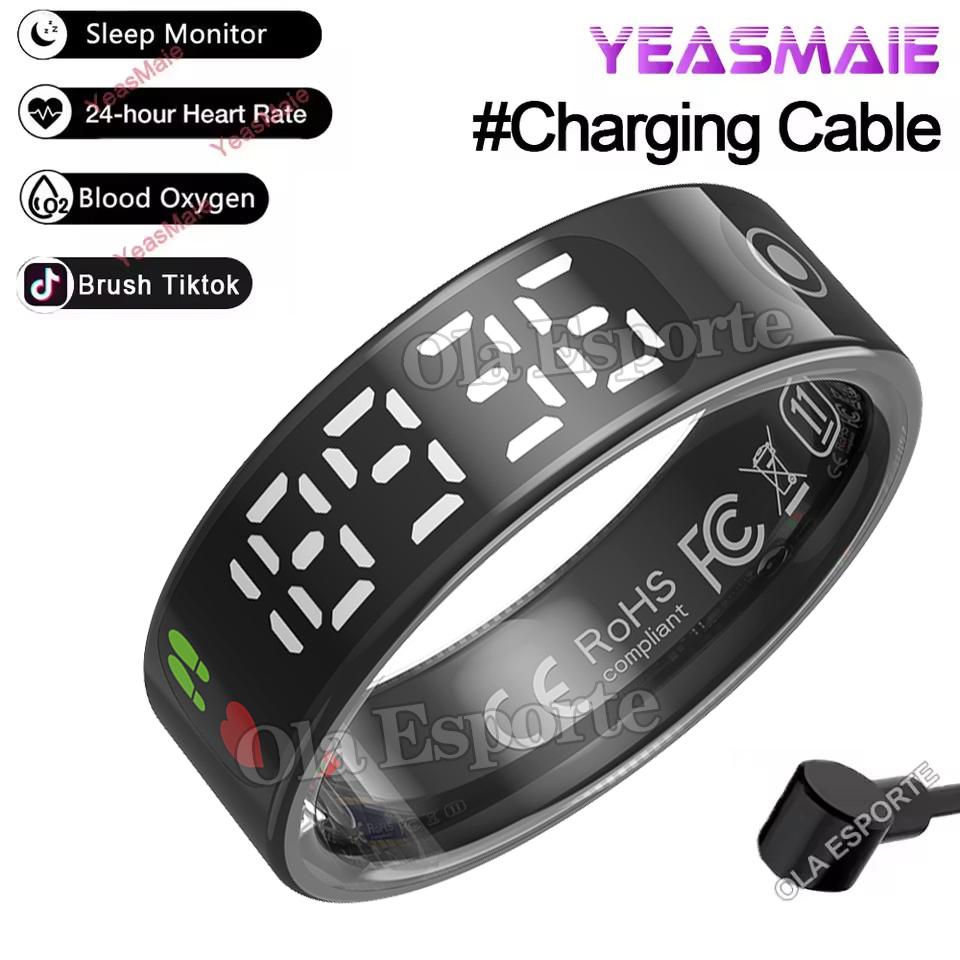 Smart Ring Men Women Display Screen Gesture Swipe Video Smartring Waterproof Heart Rate Sleep Monitor Ring for Android IOS NEW