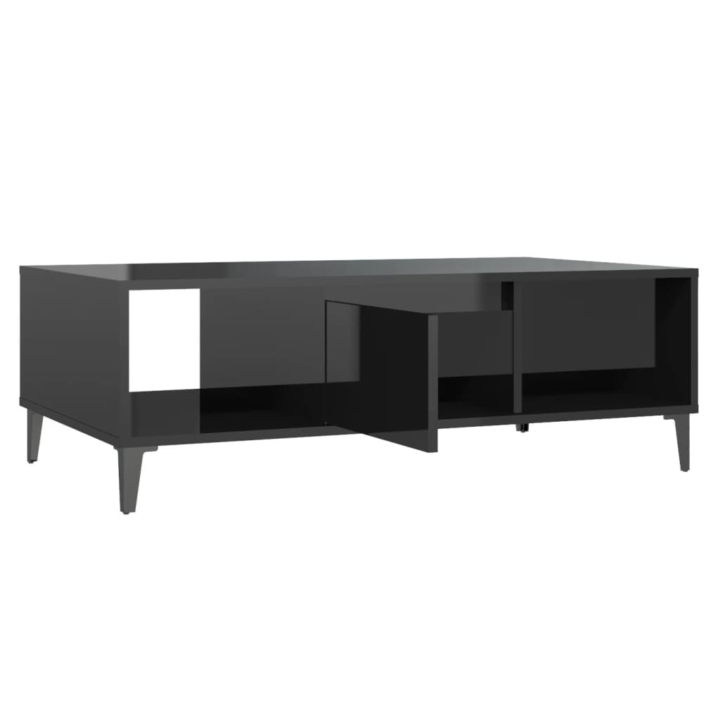  Coffee Table, Black, High Gloss, 103.5x60x35 Cm