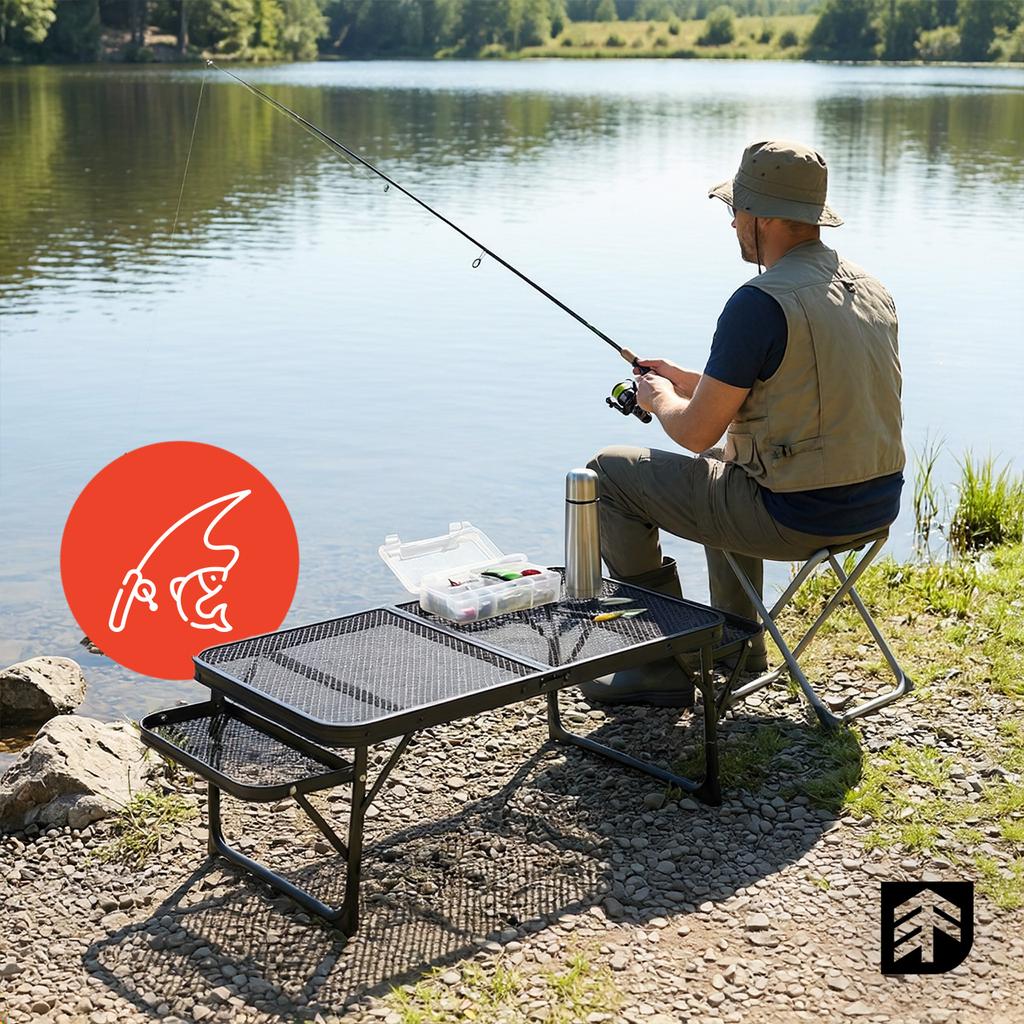 Epifit Flip 70 Folding Camping Table With Side Shelves
