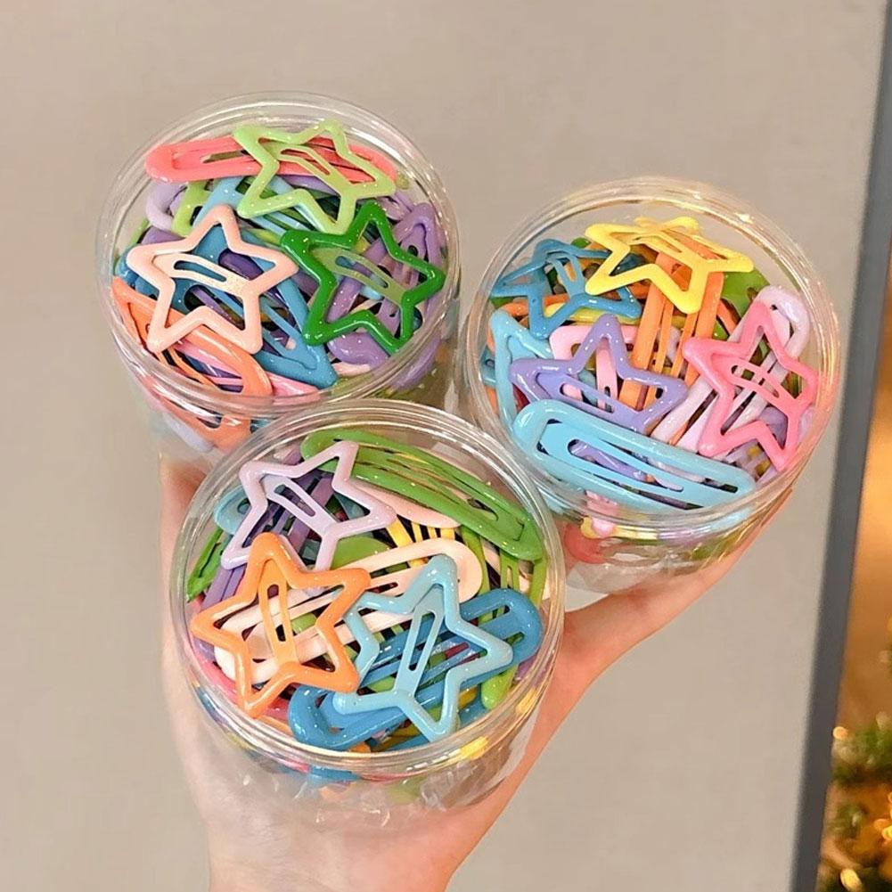 10Pcs 3cm Children Cute Colorful Star Shape BB Hair Clips Kids Headwear Girls Lovely Hairpins DIY Hair Accessories