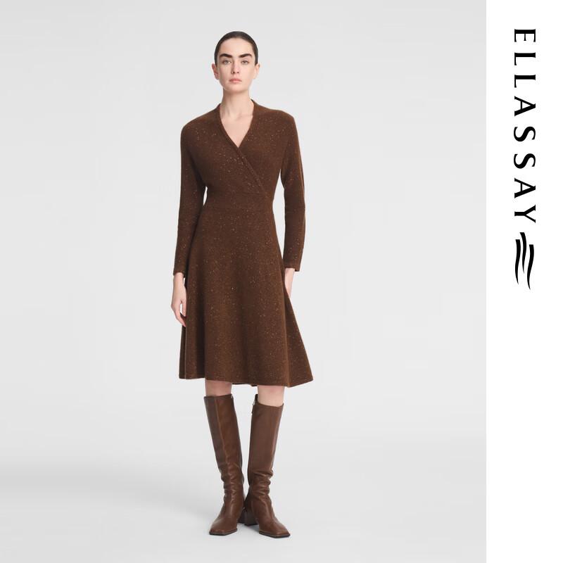

ELLASSAY Women s Cashmere V-Neck Long Sleeve Dress S