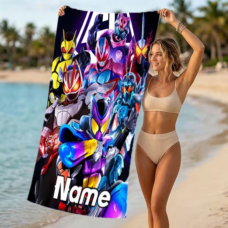 Customizable personalized beach towels Kamen Rider Decade themed designs.Suitable for the beach, yoga, sports;ideal as beach accessories