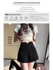 Plus Size High Waist A-Line Black Wide-Leg Shorts for Women - 2024 Summer Slimming Casual Style