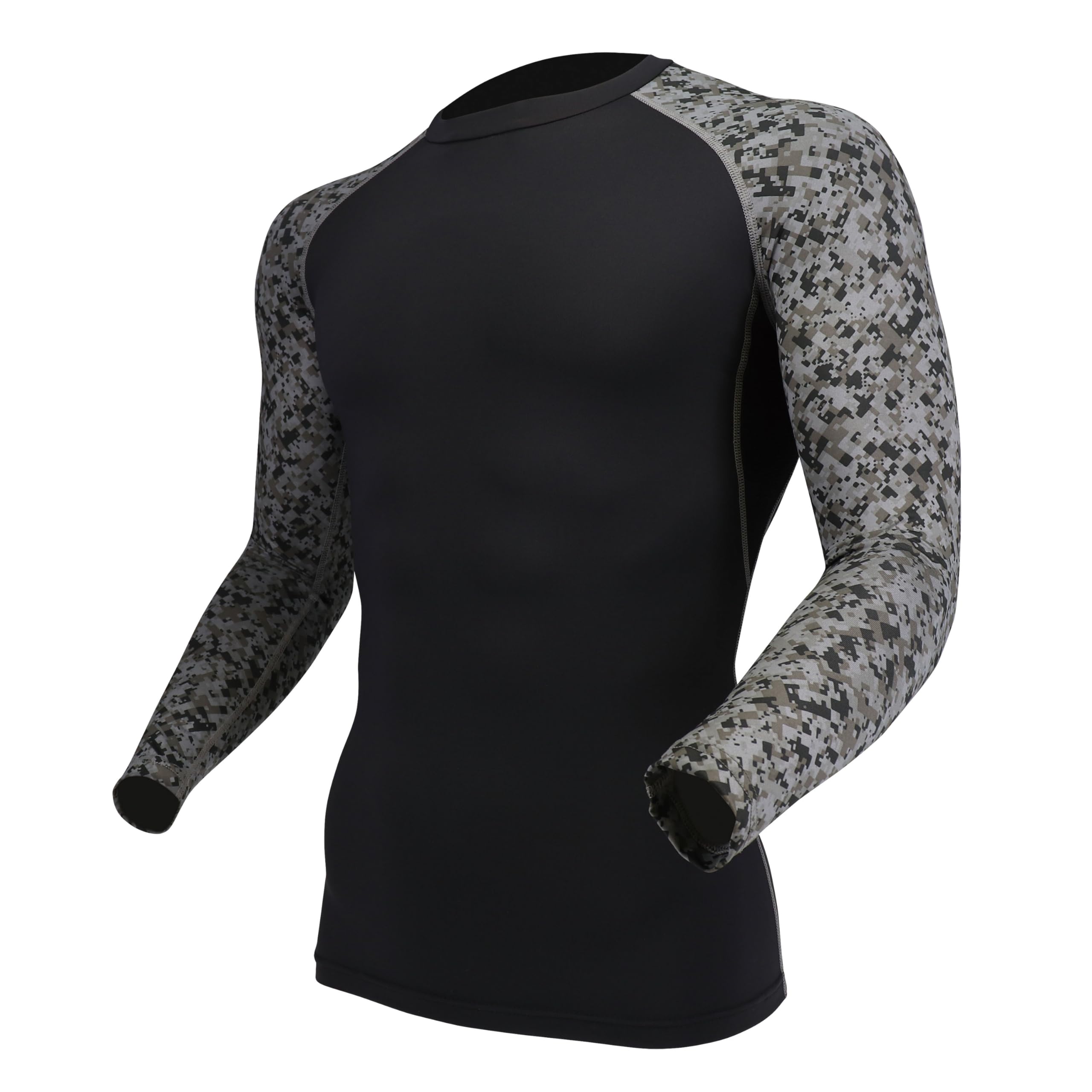 

Otafuku Gloves Summer Innerwear Long Sleeve Crew Neck Quick Cool to the Black x Camouflage S of [Sweat Absorbing, Drying, Deodorizing, Touch,