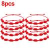 Red String Bracelets for Lucky 7 Knots Adjustable Handmade DIY Rope Bangles for Couple Frirends Amulet Jewelry Accessories