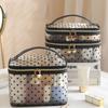 Double/Single  Layer Cosmetics Organizer Black Heart Printed Makeup Case Organizer  Women