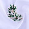 New Fresh Pearl Leaf Brooches Bamboo Enamel Brooch Pins For Women And Men Party Decoration Fashion Jewelry Accessories