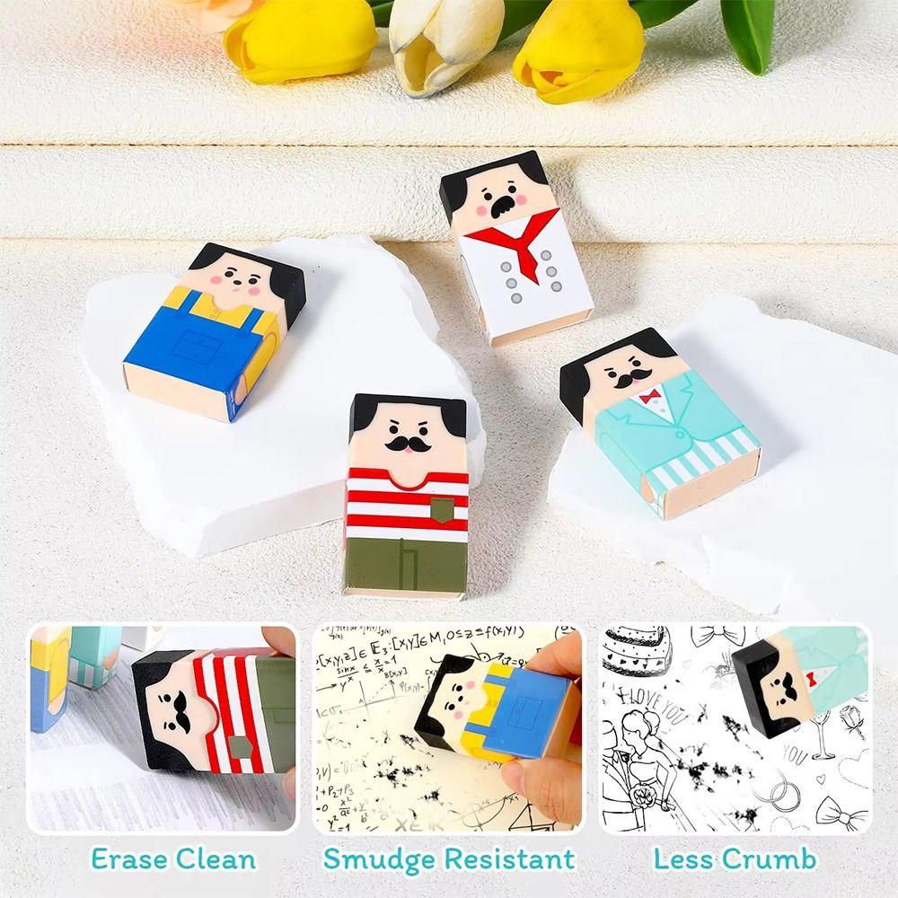 Cute Cartoon Pencil Eraser Bald Man Rubber Eraser Cute Bald Man Eraser Students Gift