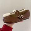 Modische Schuhe Damen 2025 heißer Verkauf Flache Damenschuhe Modischer Schnallenriemen täglich neu runde Zehenpartie weiche Sohle prägnant flach niedrige Absätze