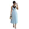 European and American contrasting color polka dots elegant sleeveless dress 2026 summer new temperament thin skirt