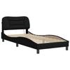 VidaXL Bed Frames with LED Lights, Single Bed with Headboard Cushion, Adult Bed, Bedroom Furniture, Modern, Black 3213671