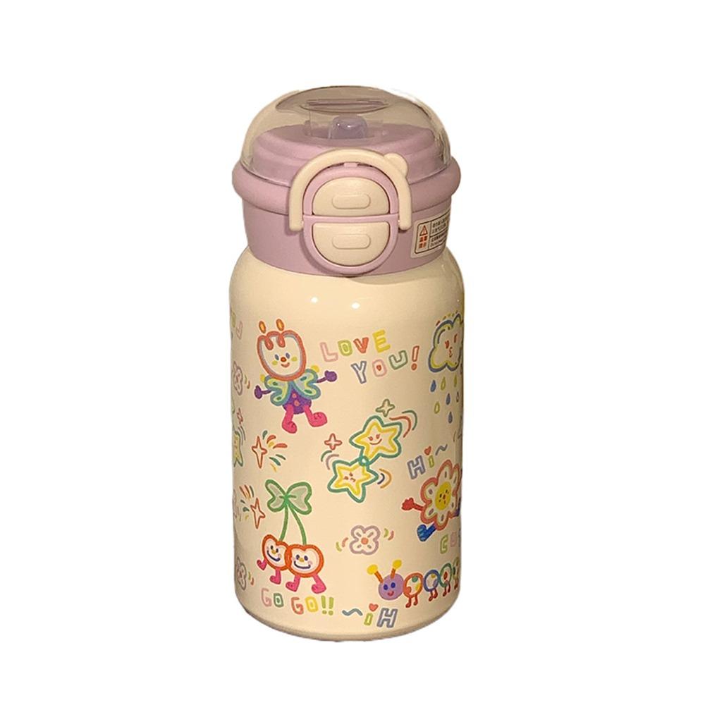 

Stainless Steel Cute Hot Water Bottle Large Capacity Thermos Tumbler Cartoon Thermal Cup Children