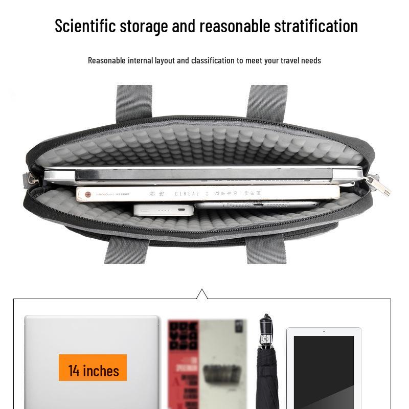 Wodoodporna nylonowa teczka na laptopa o dużej pojemności, 14-15 cali