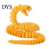 Imaginative Play Animals 3D Printed Snake Articulated Toy, Flexible Jointed Serpent Figurine, Realistic Animal Figurines Fidget Stress Reliever