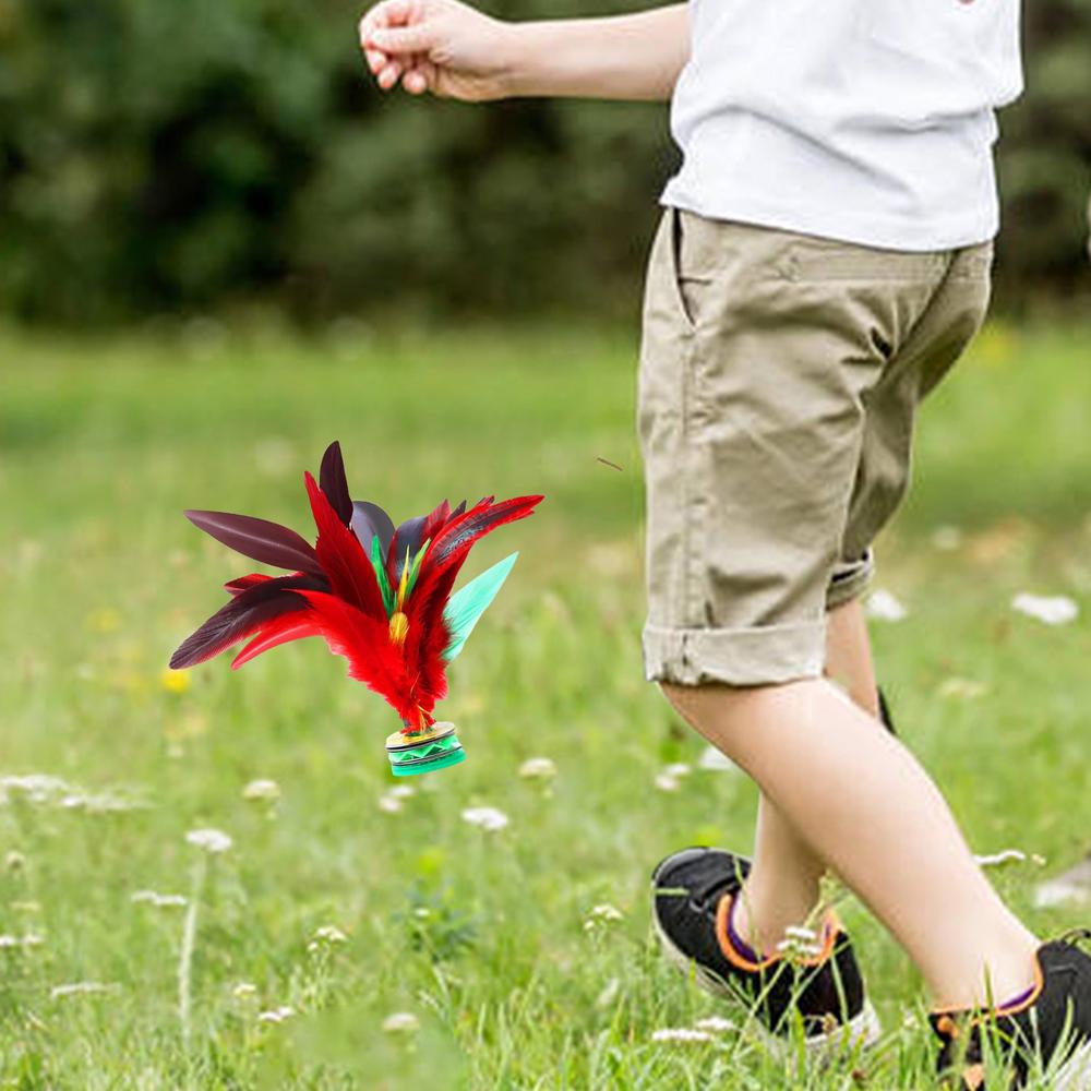 Kick Shuttlecock Chinese Jianzi Colorful Feather Kick Shuttlecock Indoor Outdoor Game Interactive Foot Sports Toy Game